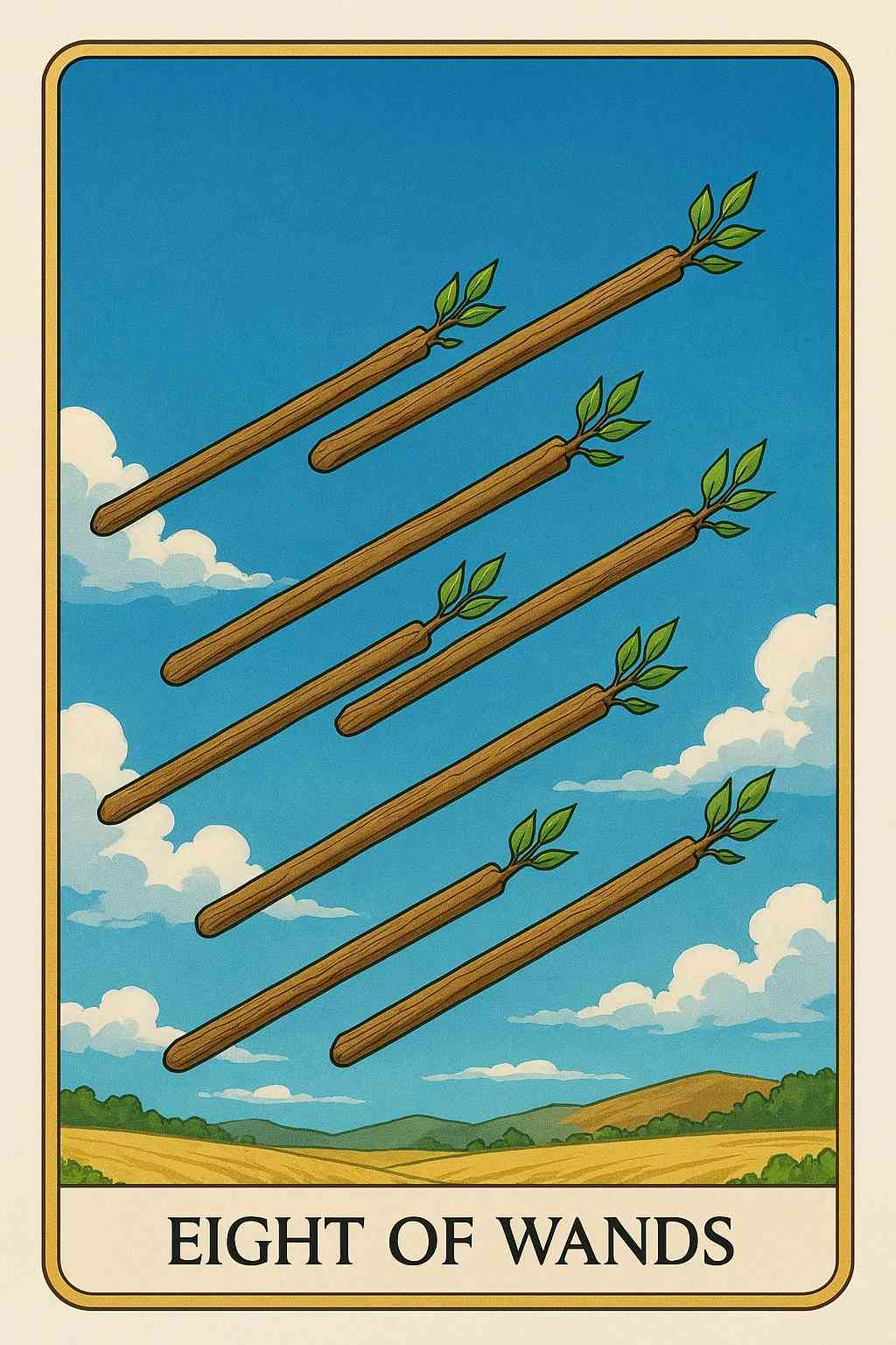 Eight of Wands tarot card